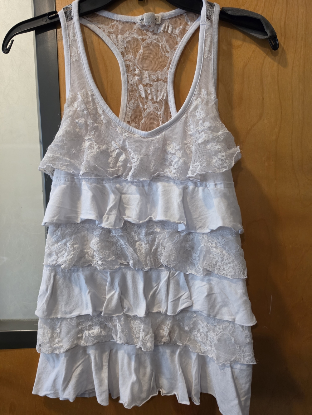 Zenana Outfitters Cream Lace Overlay Tank